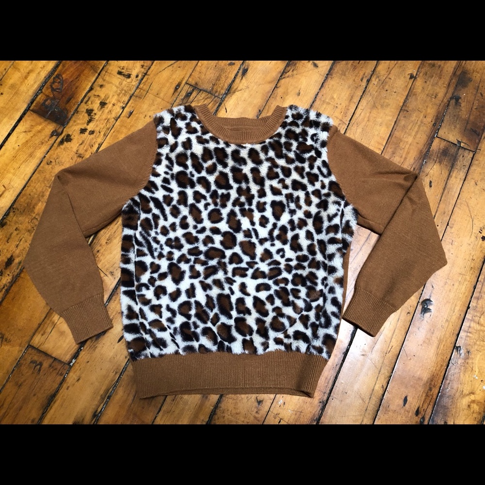 leopard print sweater, size S